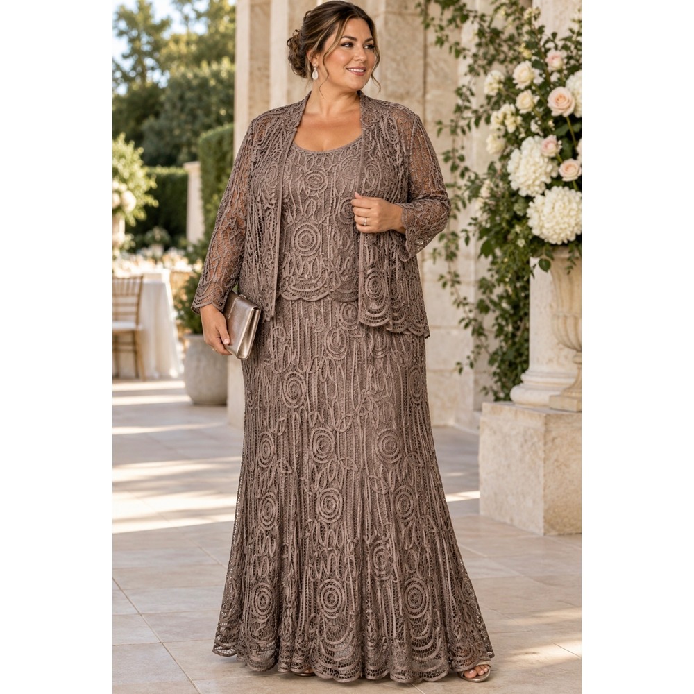 Soulmates Mother Of The Bride Groom 3pc Set 100% silk Sz 3X Handcrafted Formal